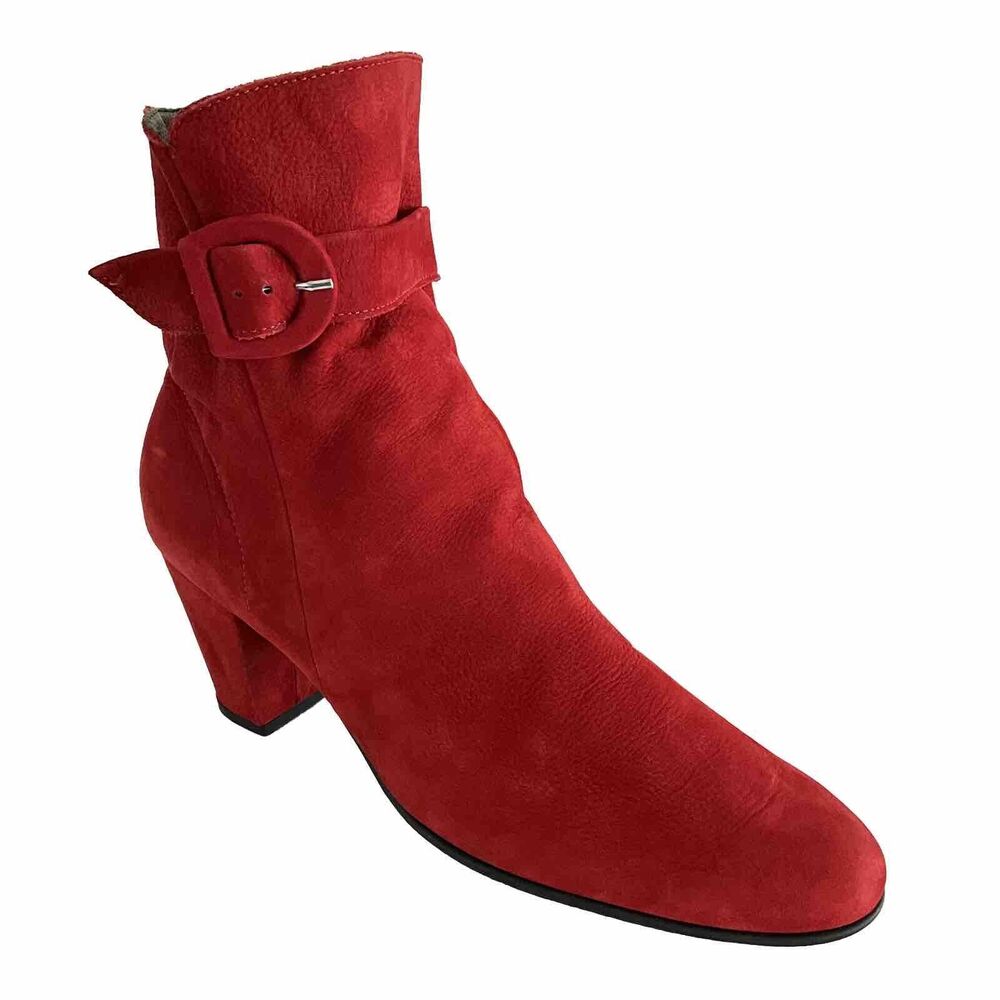 Arche LN  Suede Ankle Comfort Boots Red 42